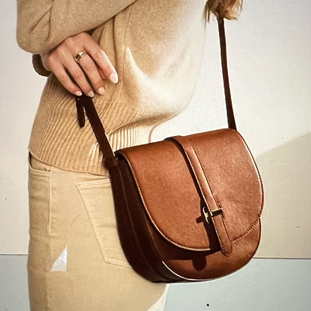 Fossil Emery blue pebble leather NWOT crossbody - Picture 6 of 7